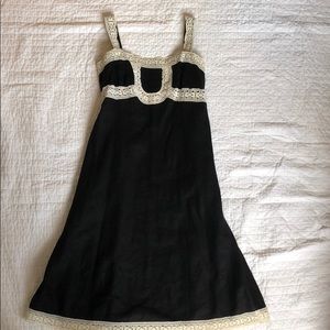 Black dress with whit lace